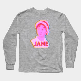 Jane Austen Portrait Neon Long Sleeve T-Shirt